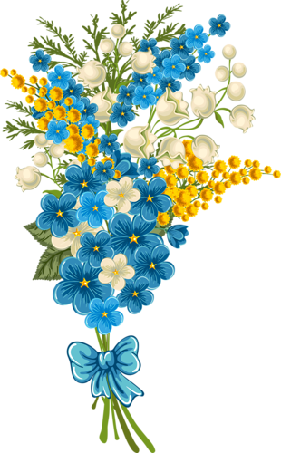 Png Flower Blue Border (310x500)
