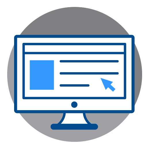 Icon Depicting Computer Screen With Mouse Pointer Navigating - Icon Depicting Computer Screen With Mouse Pointer Navigating (518x518)