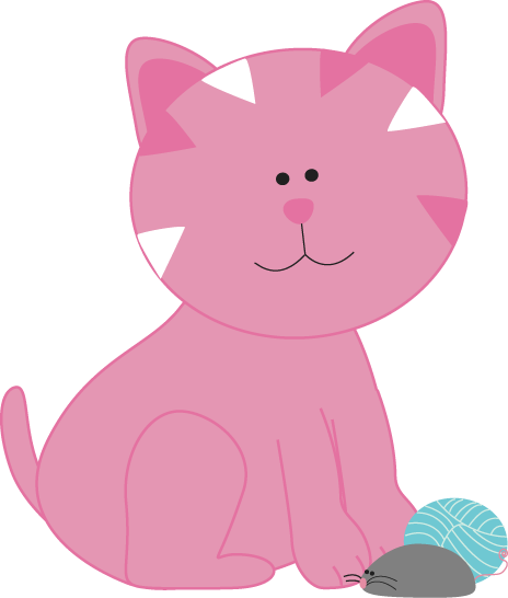Cat - Cat Clipart Pink (464x546)
