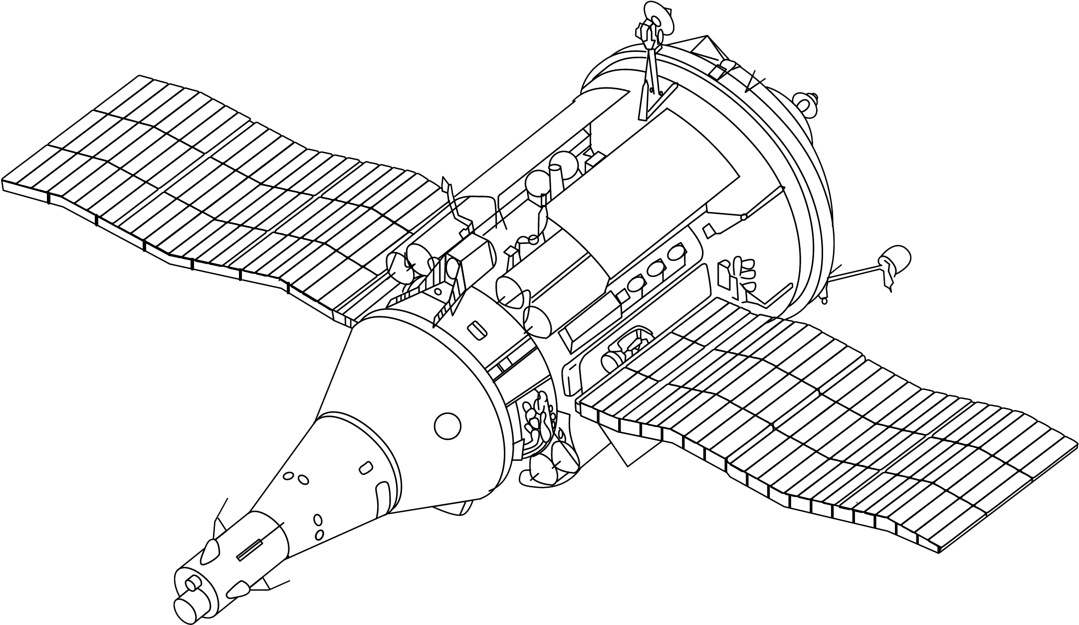 Tks Spacecraft Drawing - Spacecraft Drawing (2313x1409)