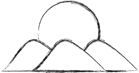Mountain With Sun Drawing - Darkness (550x550)