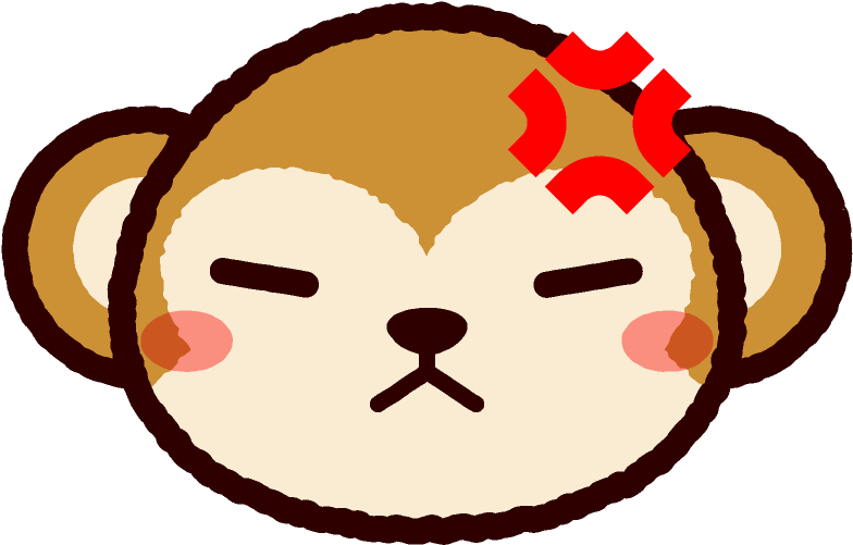 怒った猿の顔のイラスト - Monkey (851x602)