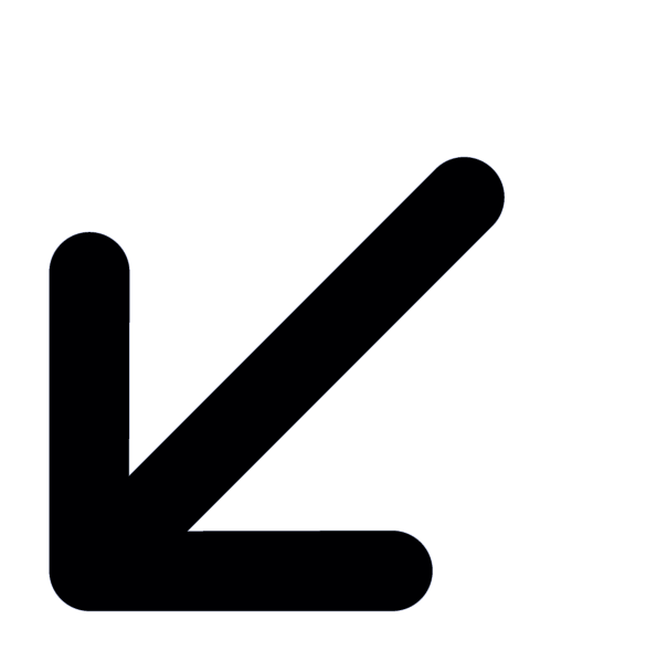 Arrow Left Down - Arrow Down Left Symbol (595x598)