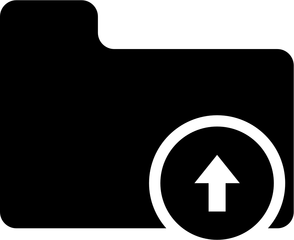 Folder Silhouette With Arrow Pointing Up Comments - Folder With Lock Icon (981x802)