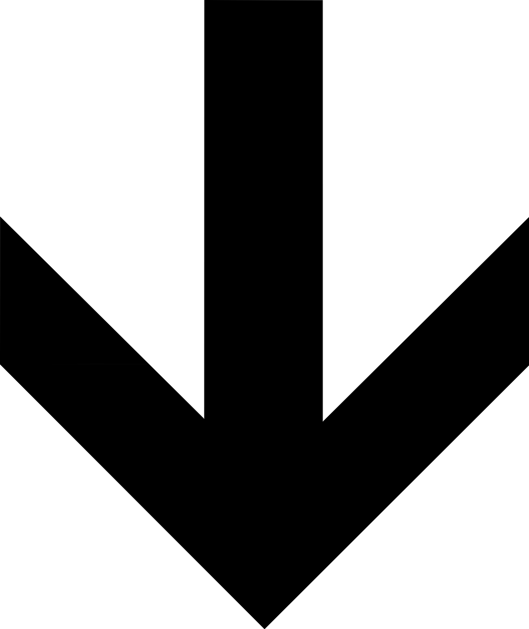 Down Arrow Solid Direction Transparent Image - Arrow Copy And Paste (1076x1280)