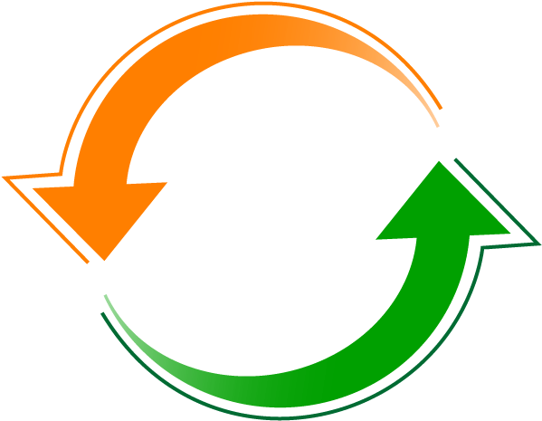 Round Arrow Logo Png (612x496)