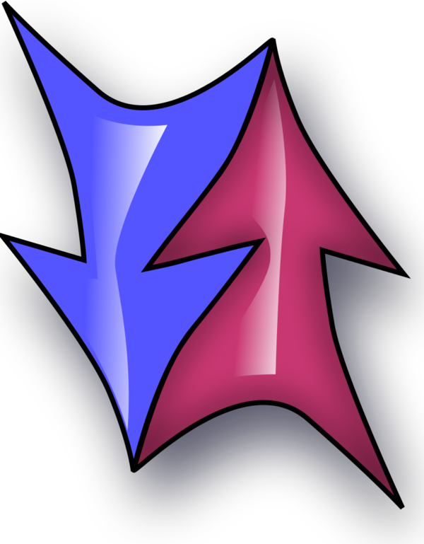 Double Arrow Vector Clip Art - Up And Down Arrows (600x769)