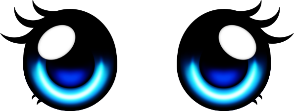Cartoon Eyes Template - Circle (594x226)