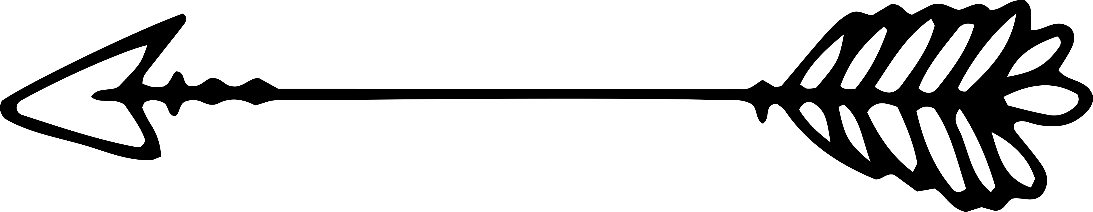 12 Hand Drawn Arrows - Monochrome (3801x740)