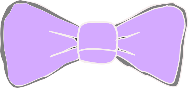 Purple Bow Clip Art (600x282)