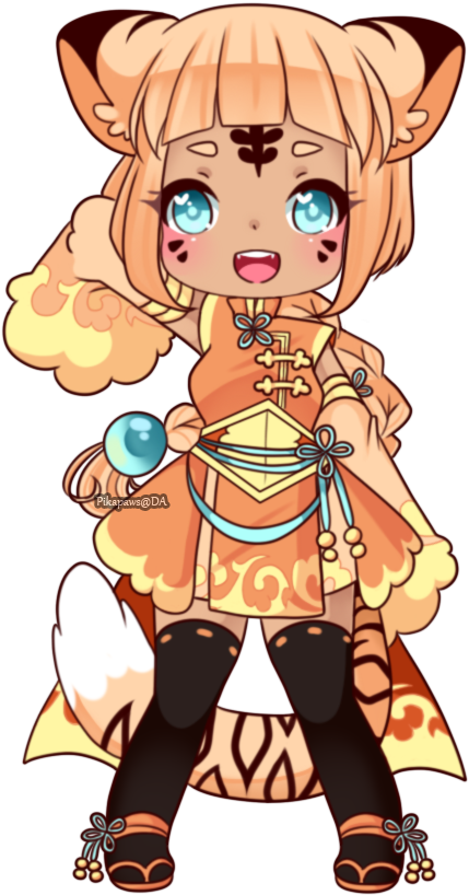 Tiger Chibi - Cartoon (543x900)