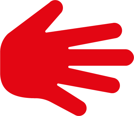 Red Hand - Red Hand Transparent (428x371)