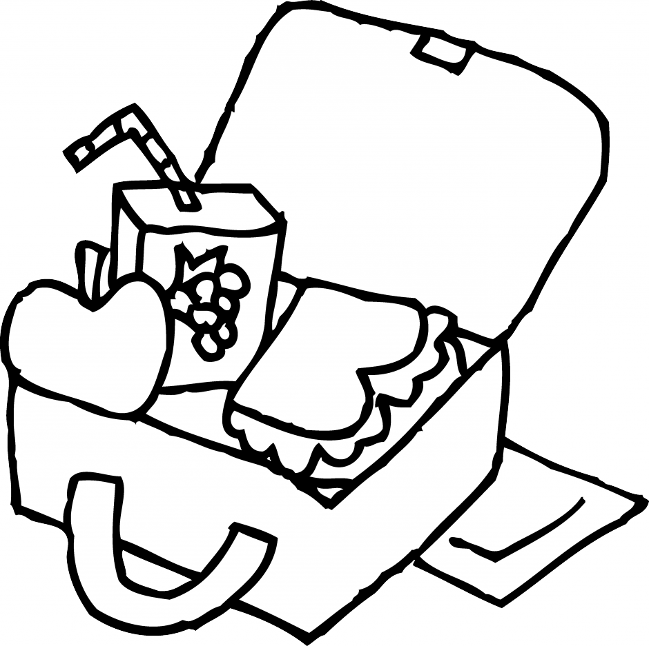 Lunch - Lunch Box For Coloring (940x937)