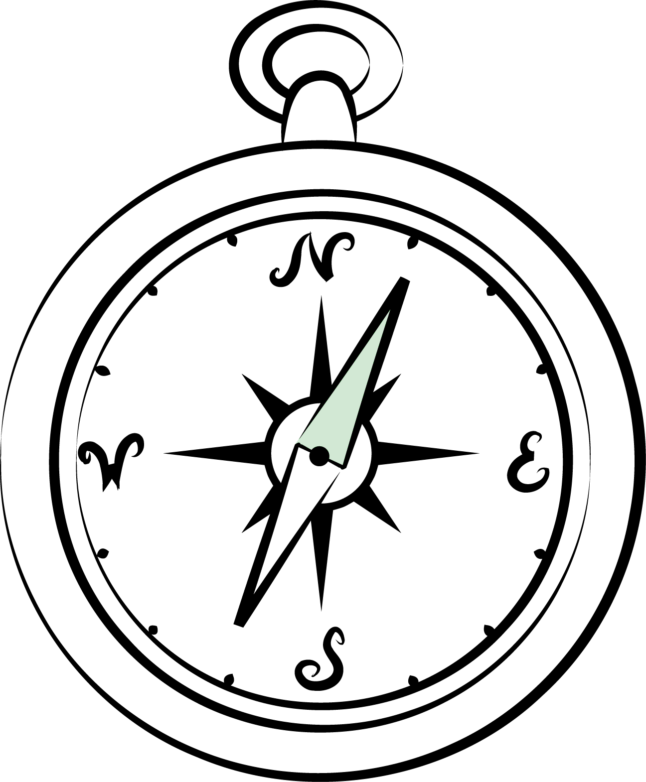 Compass Drawing Clip Art - Compass Drawing (1296x1570)