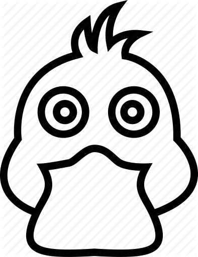 Animal Duck Face Drawing (394x512)