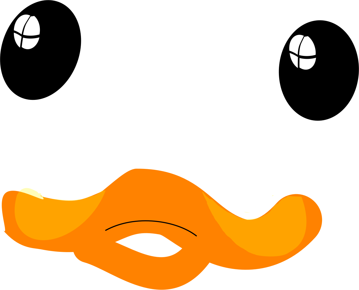 Big Image - Duck Face Clipart (1233x996)