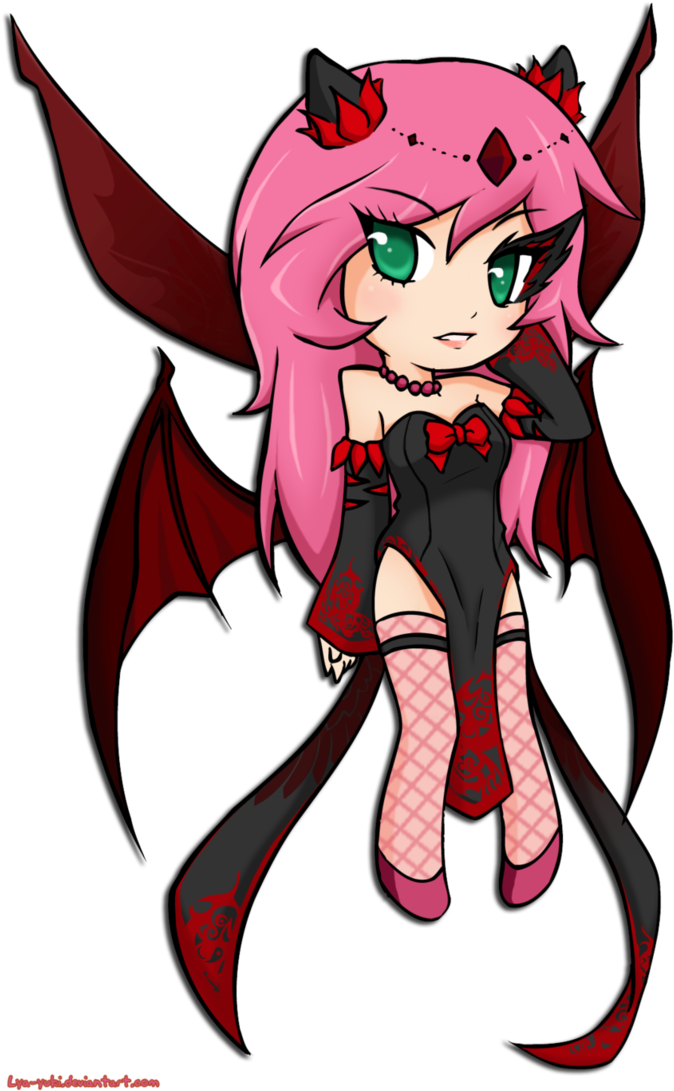 Learn Drawing A Chibi Devil - Anime Chibi Devil Girl (718x1113)