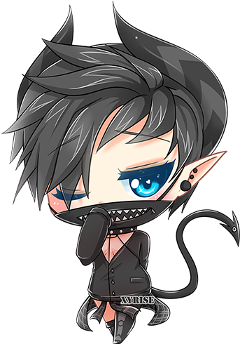 Chibi Devil By Xyrise On Deviantart - Cartoon (376x500)