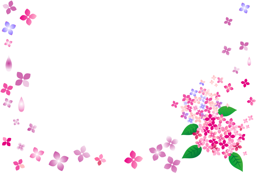 フレーム 紫陽花 イラスト (842x595)