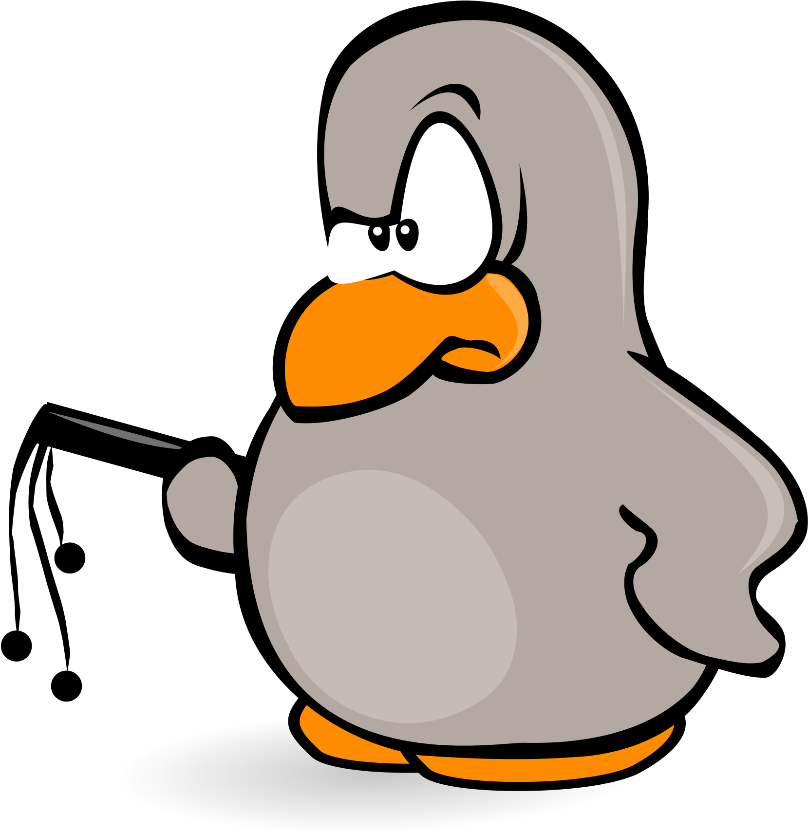Open - Get To Work Penguin Wall Clock (2000x2828)