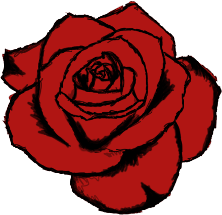 Drawn Rose Computer - Drawing (555x462)