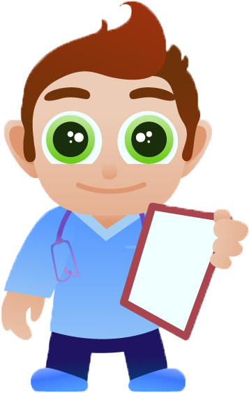 Doctor Tech - Vinyldisorder Cartoon Doctor With Sign Wall Decal - (393x599)