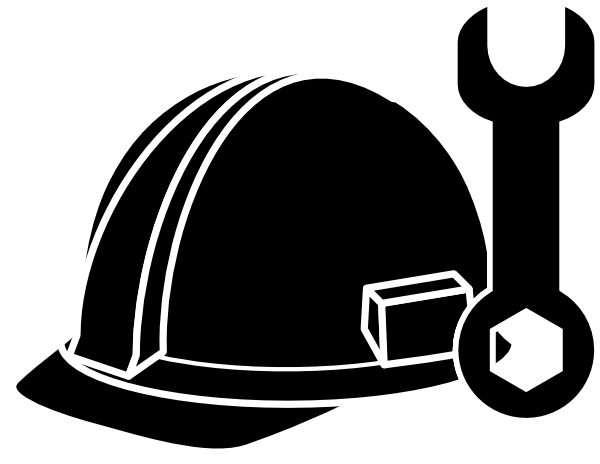 Hardhat Clipart Black (600x464)