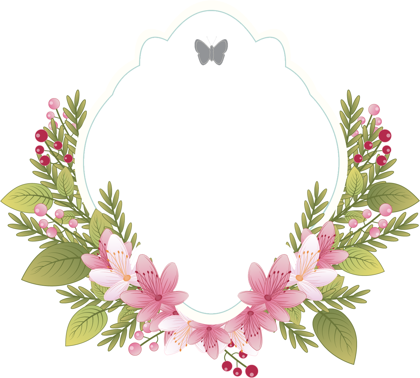 Flower Vintage Clothing Picture Frame Wedding Invitation - Flower Border For Weddings Png (1367x1667)