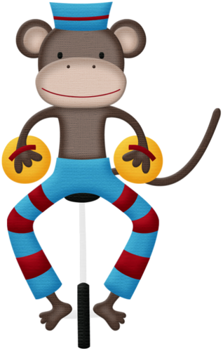 Monkey On Unicycle - Circus (318x500)
