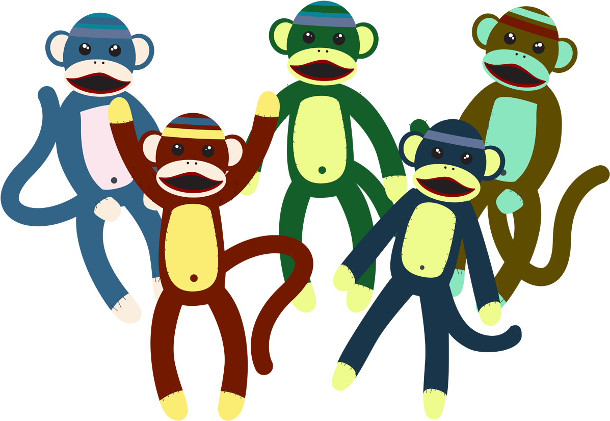 Cute Monkey Plush Toy Vector - Cute Monkey Plush Toy Vector (1200x833)