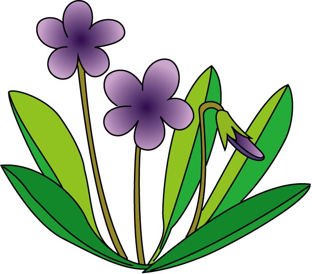 Violet Flower Clip Art - イラスト すみれ (636x558)