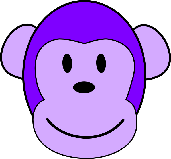 Purple Monkey Clip Art (600x560)