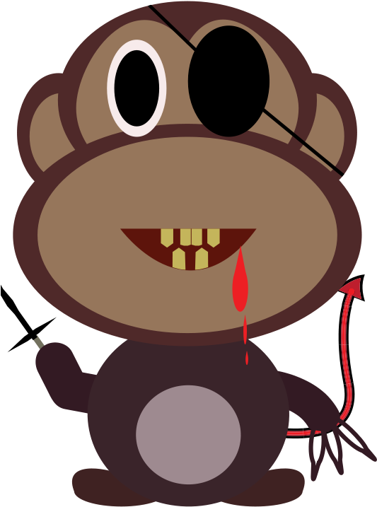 Free Monkey Killer - Evil Monkey Shower Curtain (958x1401)