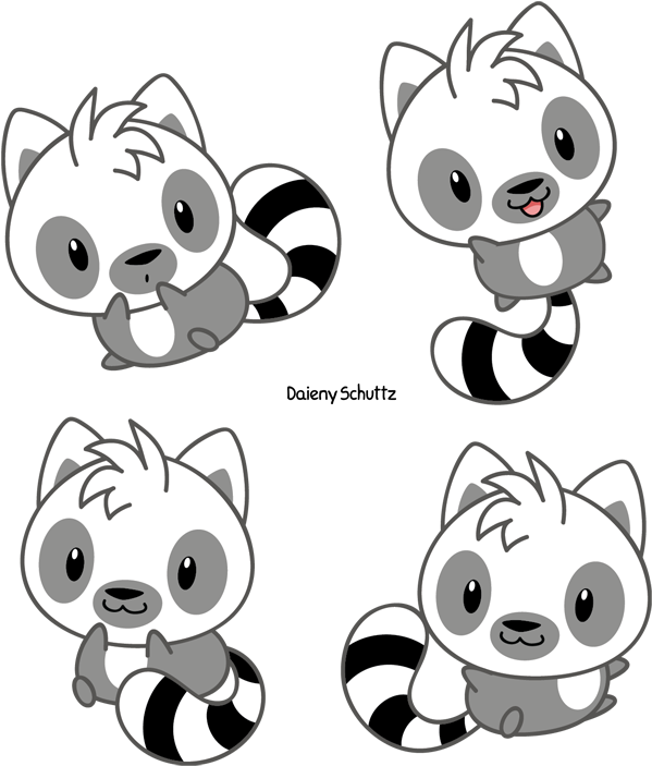 Chibi Ring-tailed Lemur By Daieny - Drawing (650x739)