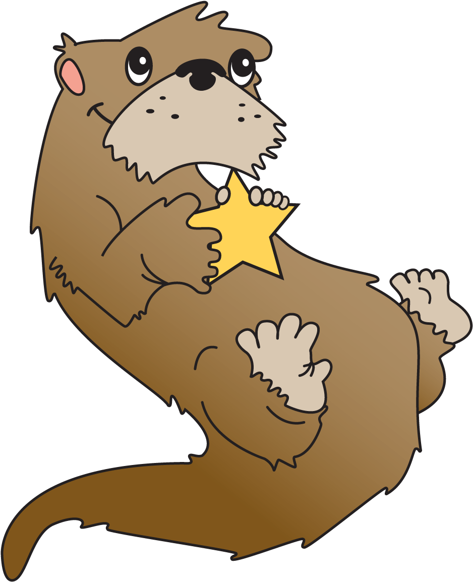 Otters - Cartoon (948x1162)