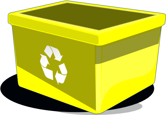 Yellow Recycle Bin Cartoon (552x596)