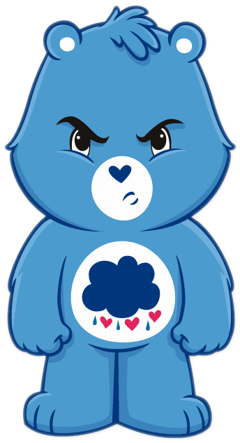Grumpy Bear Care Bears Brown Bear Clip Art - Grumpy Bear Care Bear (650x650)