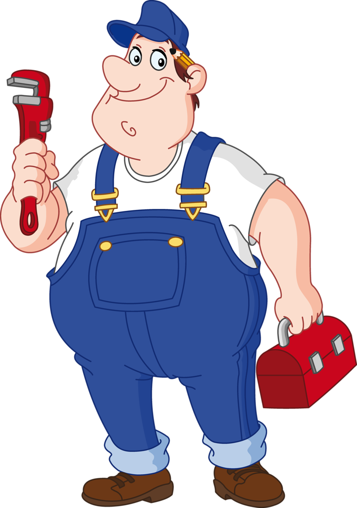 Cute Plumber Cartoon (721x1024)