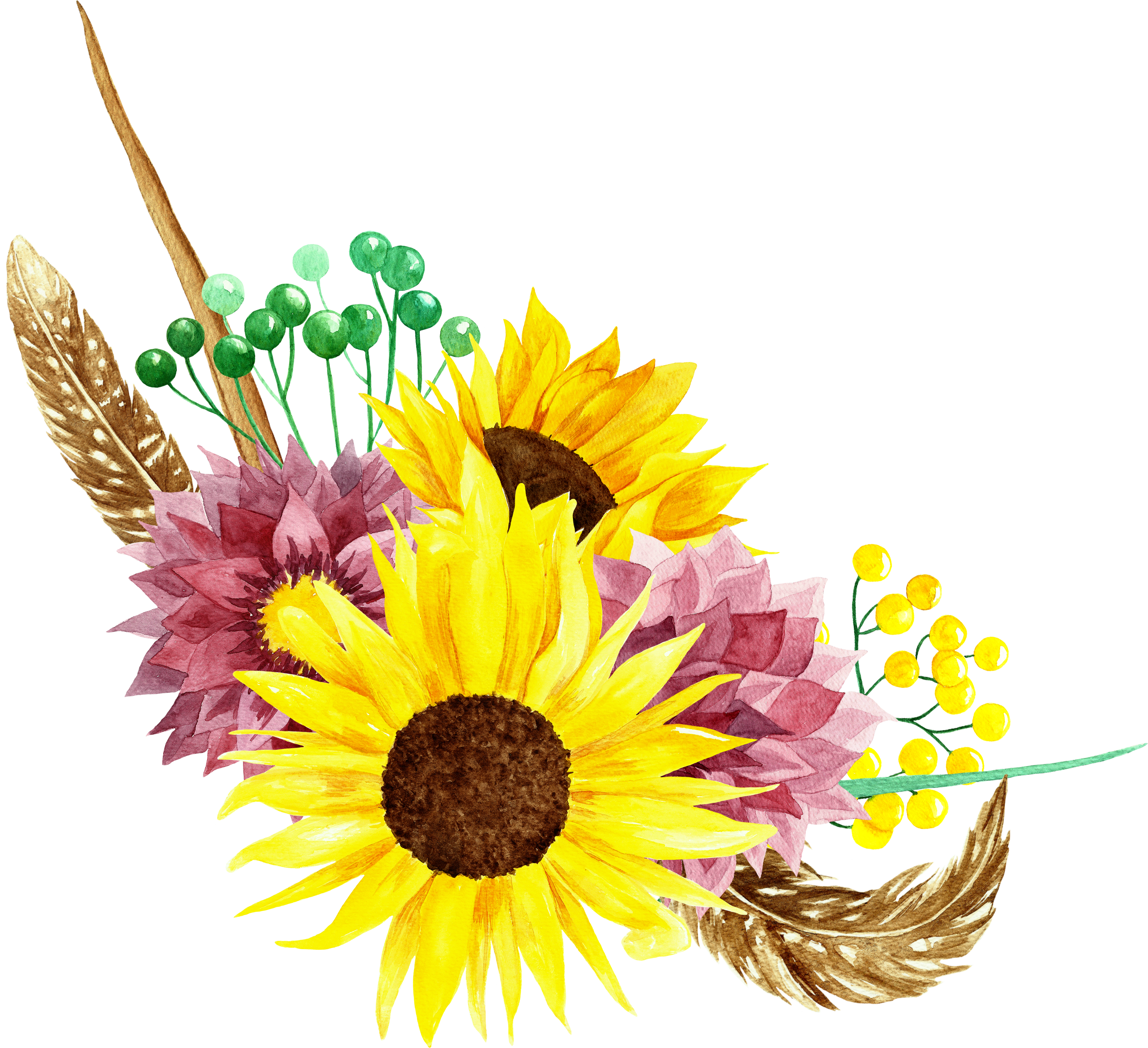 8 Watercolor Bouquets , Flowers Clipart, , Wedding - Watercolor Painting (3066x2800)