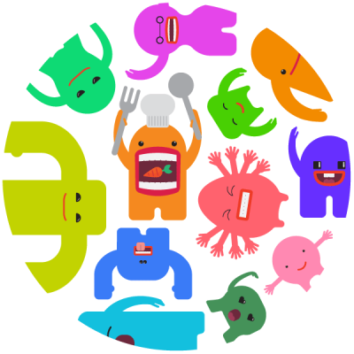 An Illustration Shows Different Interlocking Beta Characters - Interlocking (400x400)