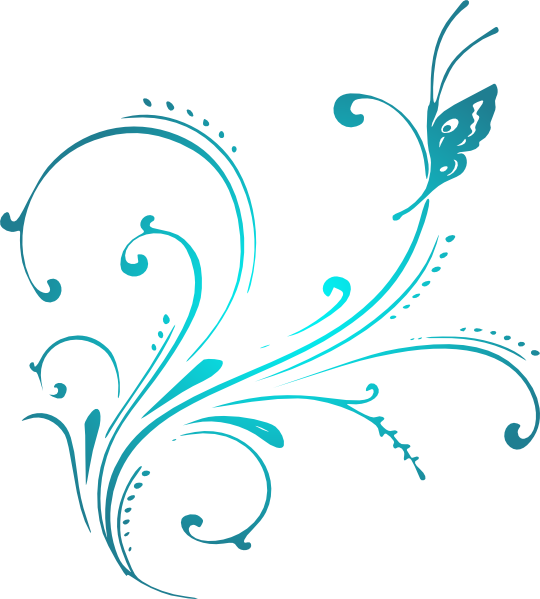 Butterfly Scroll Clip Art At Clker Com Vector Online - Butterfly Scroll Clipart (540x599)