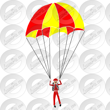 Parachute Stencil - Parachuting Clipart (380x380)