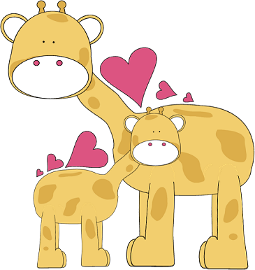 Cute Pink Giraffe Clipart (365x386)