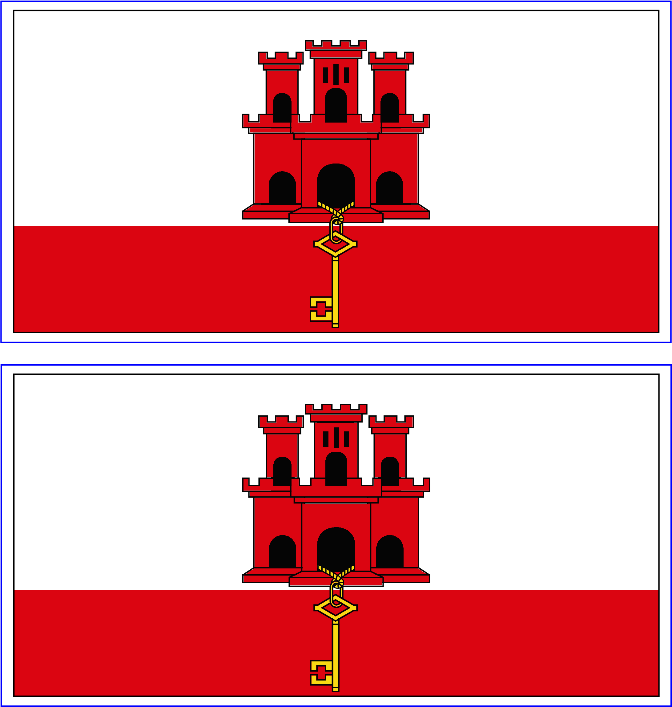 Mailbox Flag Template - (d Pin) 25mm Lapel Pin Button Badge: Gibraltar - Gibraltarian (2480x3508)