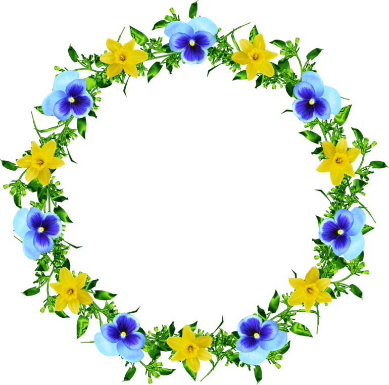 Forgetmenot - Frames - Blue And Yellow Flowers Border (770x762)