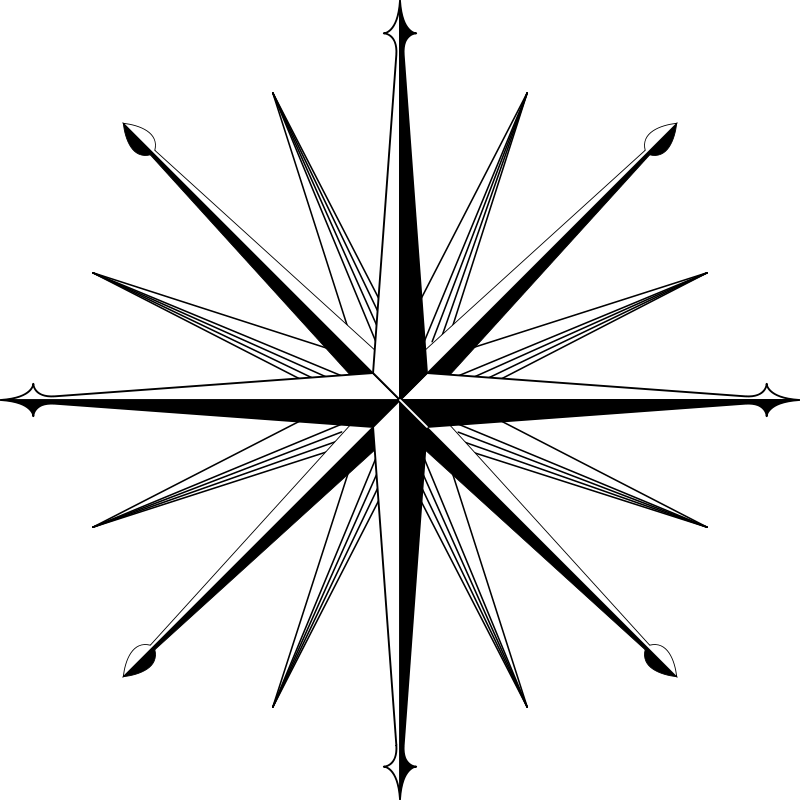 Blank 16 Point Compass Rose (800x800)