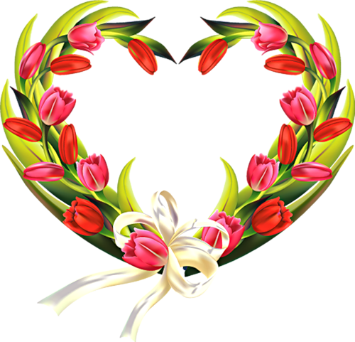 Clip Art - Happy Easter Flowers (500x481)