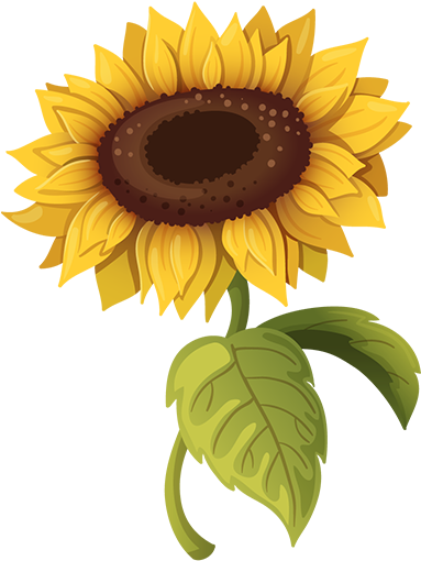 Tubes Fleurs - Single Sunflower Cross Stitch Pattern - Rich Colors (435x563)