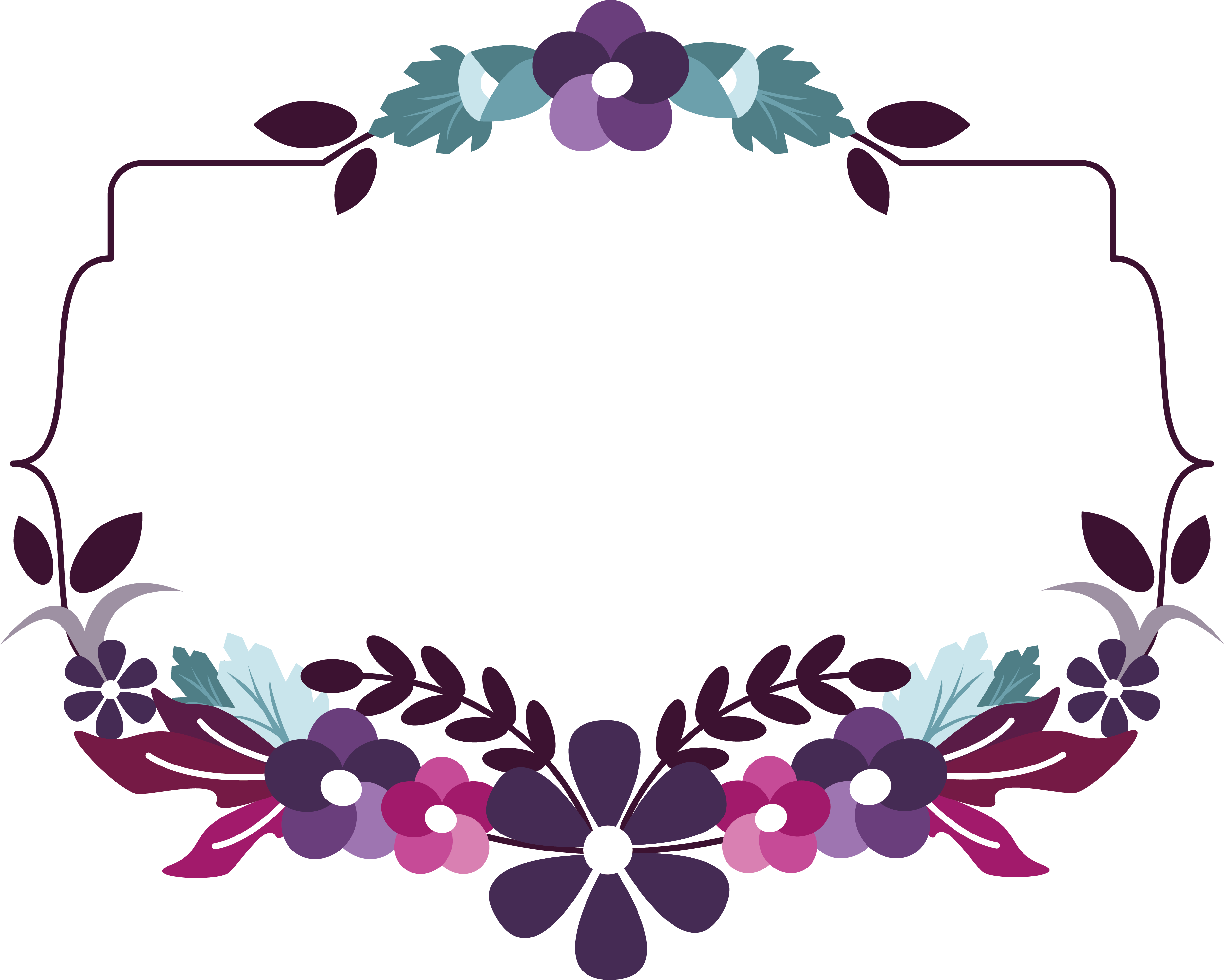 Blue Flower Title Box - Flower Title (3742x2997)