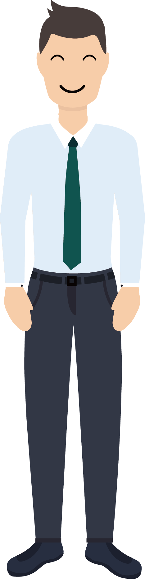 Flat Design Cartoon Icon - 上班 族 卡通 (467x1856)